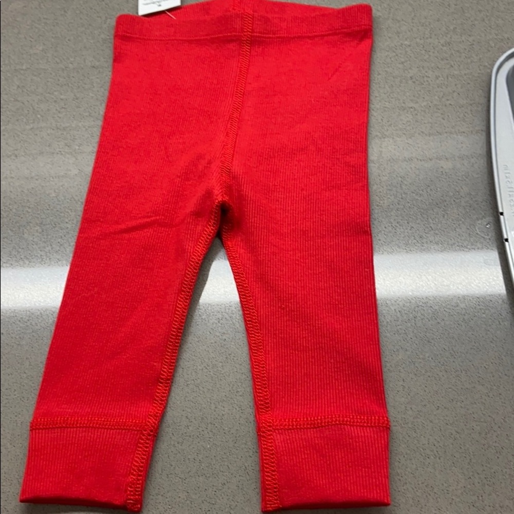 Hannah Andersson red ribbed leggings NWT 12-18M